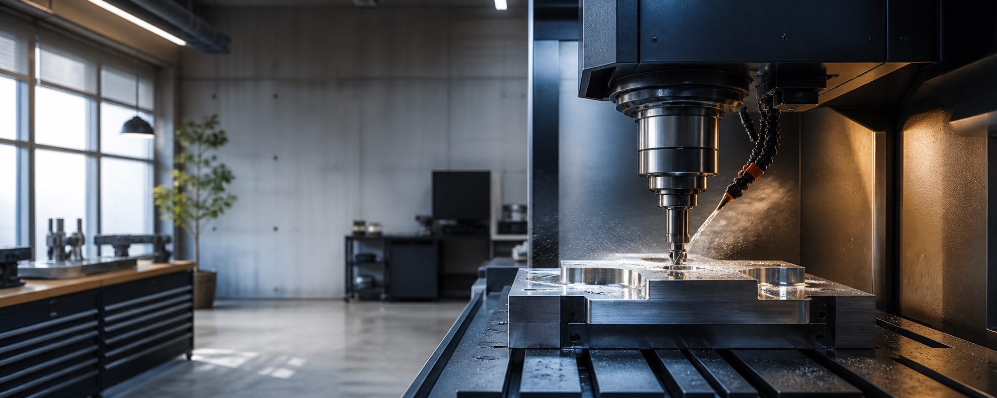 CNC-maskine i et moderne metalværksted