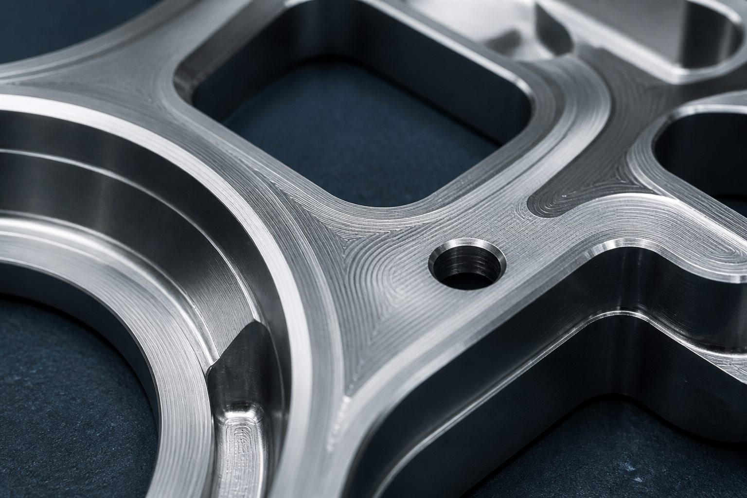 Detalje af fræset metaloverflade